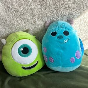 Disney Squishmallows Monsters Inc Plush Set 8" Mike Sulley